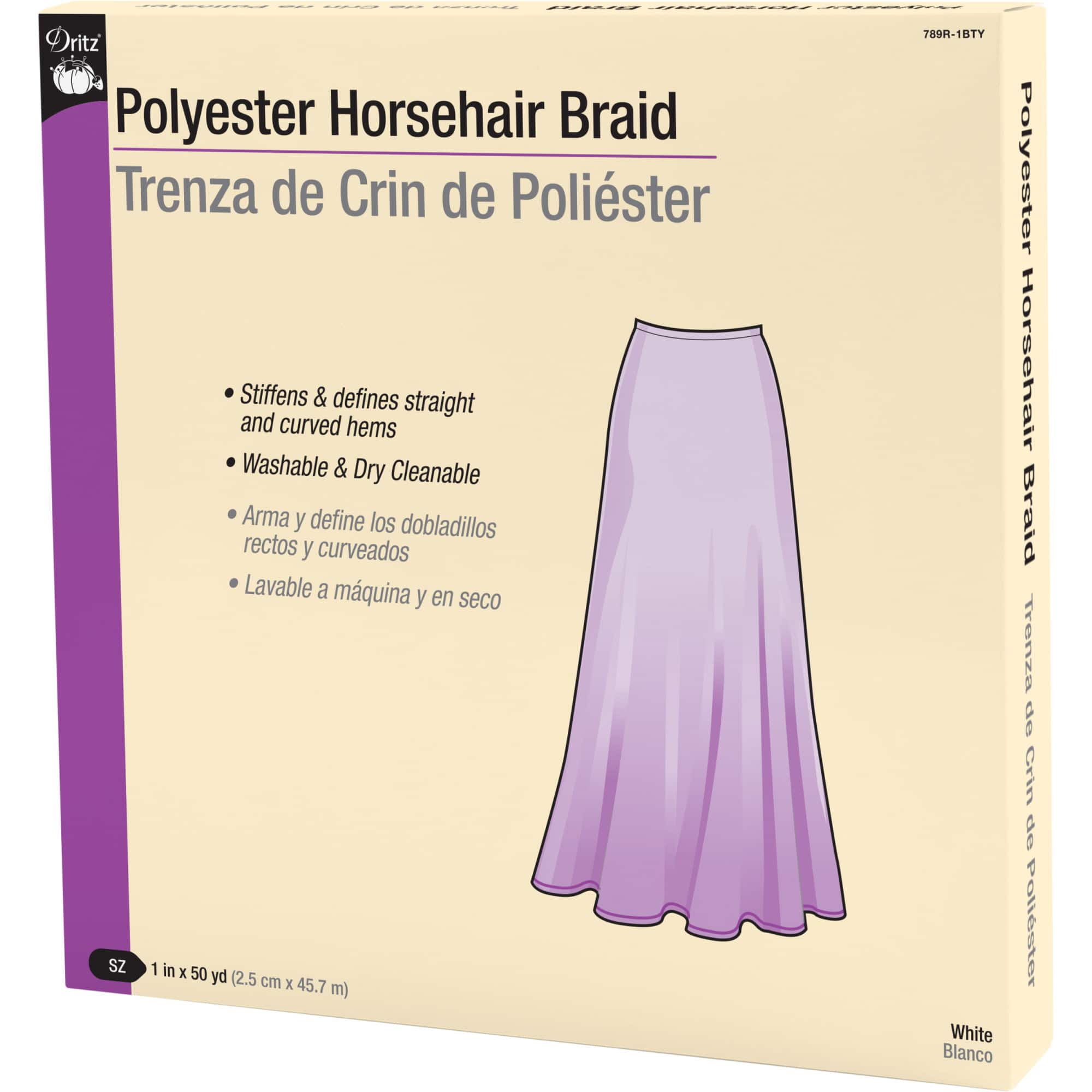 Dritz® White Polyester Horsehair Braid, 1" x 50yd.